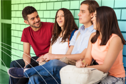 Teenagers laughing togehter