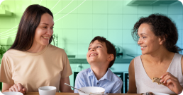 A family eating together