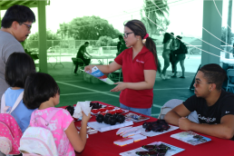 A young woman working in the community